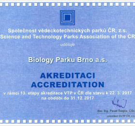 Biology Park Brno a.s. se stal akreditovaným vědeckotechnickým parkem